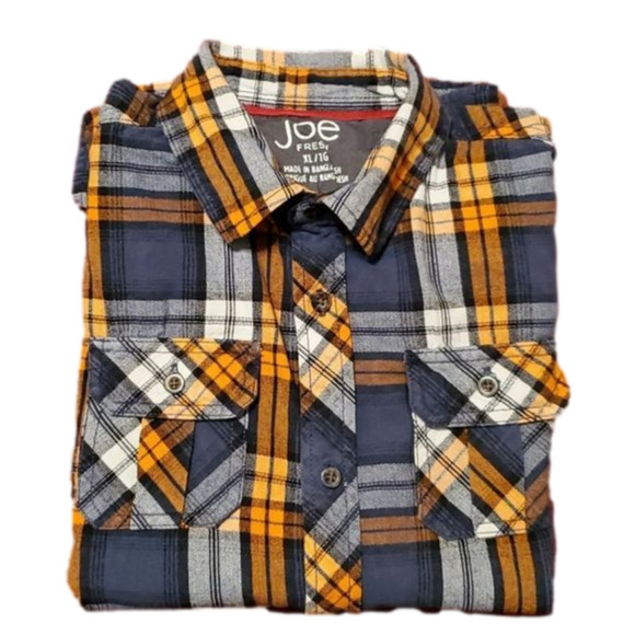 Joe Fresh Boys Long Sleeve Button Down Flannel Shirt size XL - Picture 1 of 6
